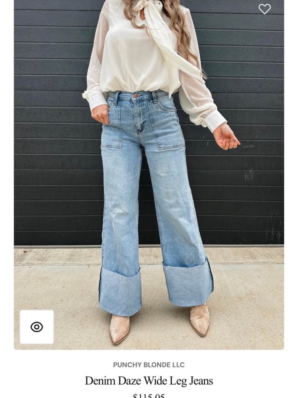 Punchy Blonde Light Wash Wide Leg Jeans